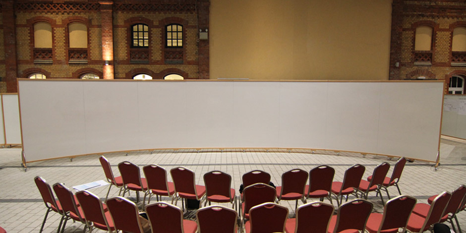 big curved radiant whiteboard