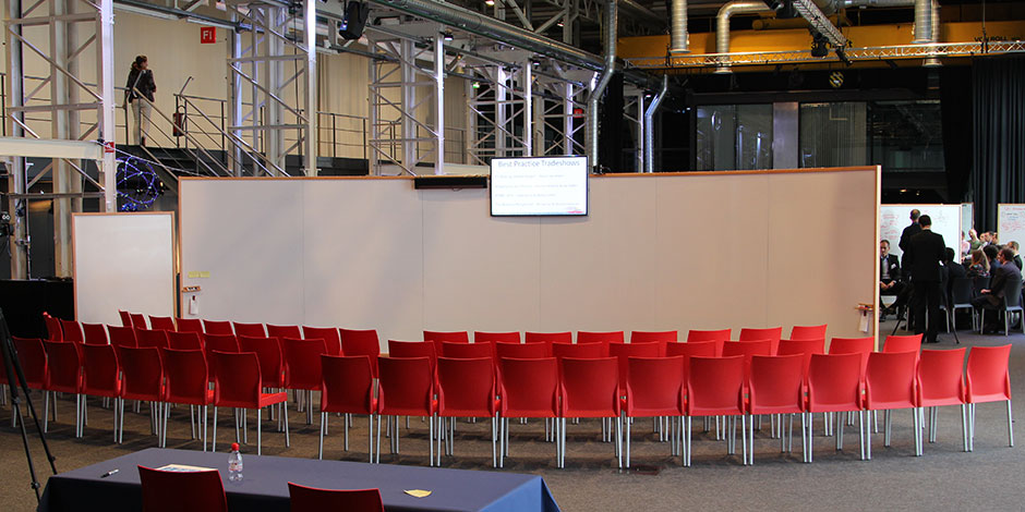 curved radiant whiteboard